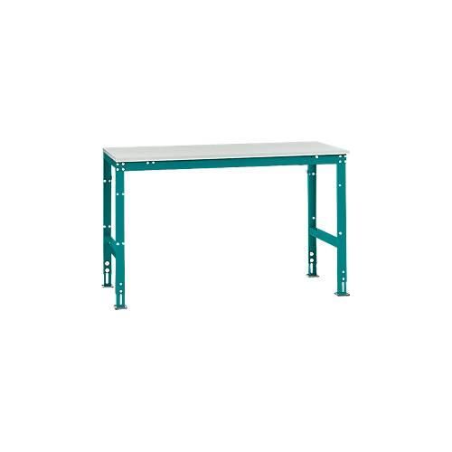 4045916070132 - AU40515021 Arbeits-Grundtisch UNIVERSAL Standard mit Melaminplatte BxTxH = 1500 x 800 x 760-870 mm Wasserblau 4045916070132 - AU40515021 Arbeits-Grundtisch UNIVERSAL Standard mit Melaminplatte BxTxH = 1500 x 800 x 760-870 mm Wasserblau