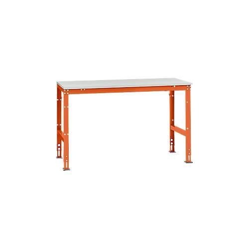 4045916078329 - AU40572001 Arbeits-Grundtisch UNIVERSAL Standard mit Kunststoffplatte BxTxH = 1500x800x760-870 mm Rotorange (RAL 2001) 4045916078329 - AU40572001 Arbeits-Grundtisch UNIVERSAL Standard mit Kunststoffplatte BxTxH = 1500x800x760-870 mm Rotorange (RAL 2001)