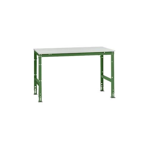 4045916070248 - AU40616011 Arbeits-Grundtisch UNIVERSAL Standard mit Melaminplatte BxTxH = 1500 x 1000 x 760-870 mm Resedagrün (RAL 6011) 4045916070248 - AU40616011 Arbeits-Grundtisch UNIVERSAL Standard mit Melaminplatte BxTxH = 1500 x 1000 x 760-870 mm Resedagrün (RAL 6011)
