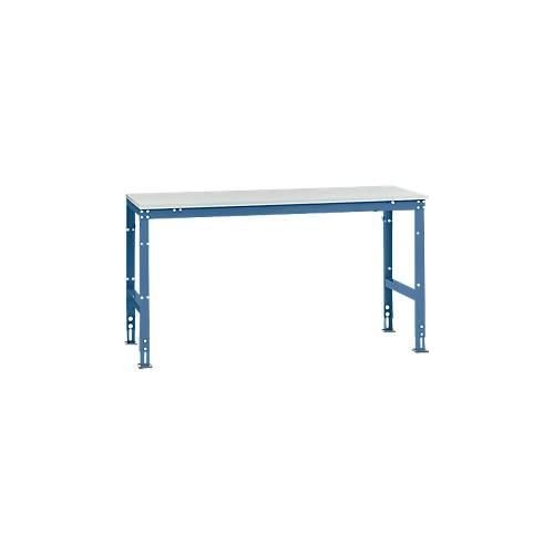 4045916078664 - AU40875007 Arbeits-Grundtisch UNIVERSAL Standard mit Kunststoffplatte BxTxH = 1750x800x760-870 mm Brillantblau (RAL 5007)