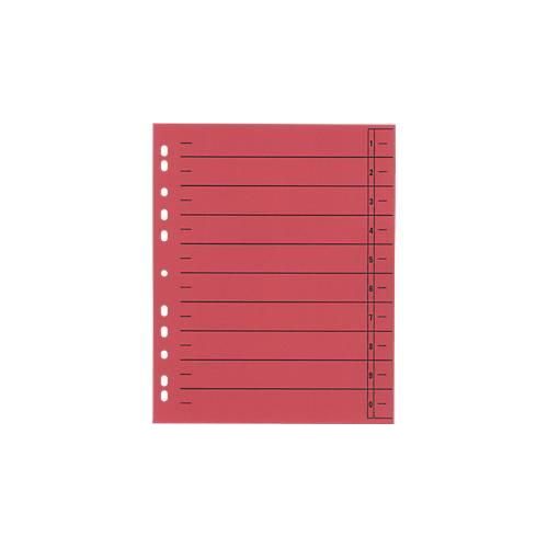 4018924951038 - Select Trennblätter mit Taben DIN A4- Format Linienaufdruck Universallochung 100 Stück rot