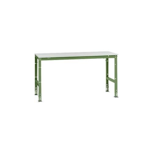 4045916078695 - AU40876011 Arbeits-Grundtisch UNIVERSAL Standard mit Kunststoffplatte BxTxH = 1750x800x760-870 mm Resedagrün (RAL 6011) 4045916078695 - AU40876011 Arbeits-Grundtisch UNIVERSAL Standard mit Kunststoffplatte BxTxH = 1750x800x760-870 mm Resedagrün (RAL 6011)