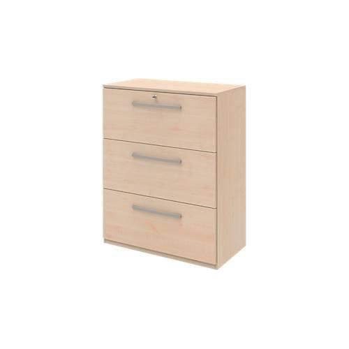 4004479448574 - HÃ¤ngeregistraturschrank BARI 3 AuszÃ¼ge Zentralverriegelung B 819 x T 430 x H 1117 mm Ahorn-Dekor
