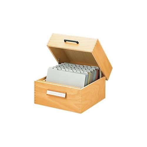 4012473004016 - Karteikasten für A5 braun 255x380x190mm für 1500 Karten Holz 4012473004016 HAN 4012473004016 - Karteikasten für A5 braun 255x380x190mm für 1500 Karten Holz 4012473004016 HAN