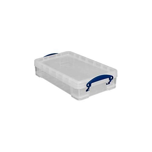 5060024800449 - Transportbox Really Useful Box Volumen 4 l L 395 x B 255 x H 85 mm stapelbar mit Deckel & Klappgriffen Recycling-PP transparent 5060024800449 - Transportbox Really Useful Box Volumen 4 l L 395 x B 255 x H 85 mm stapelbar mit Deckel & Klappgriffen Recycling-PP transparent