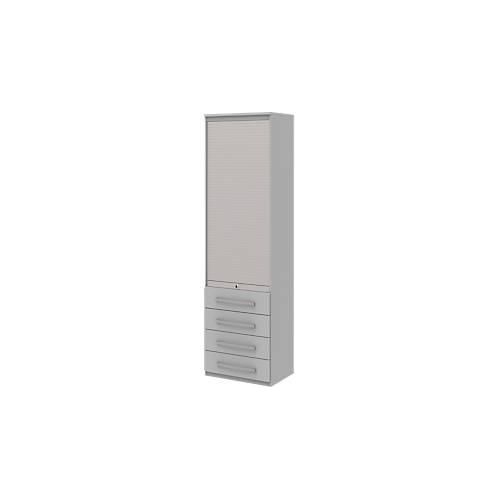 4004479537858 - Rollladenschrank BARI 6 Ordnerhöhen 4 Schübe 3 Böden abschließbar B 600 x T 430 x H 2174 mm hellgrau