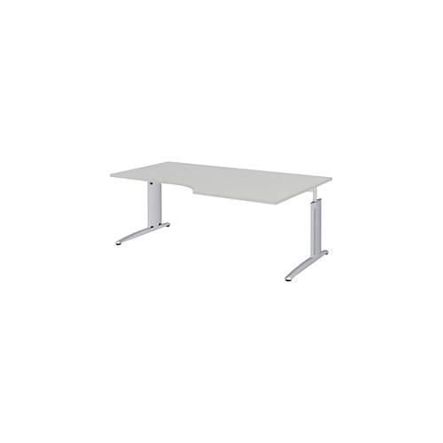 4004479148801 - Winkelschreibtisch BARI 90° Form A Winkel rechts C-Fuß B 2000 x T 1000 mm hellgrau 4004479148801 - Winkelschreibtisch BARI 90° Form A Winkel rechts C-Fuß B 2000 x T 1000 mm hellgrau