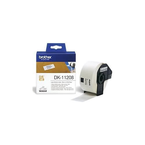 4977766628129 - DK-11208 - Schwarz auf Weiß - 400) Adressetiketten - für QL-1050 1060 1110 500 550 560 570 580 600 650 700 710 720 820