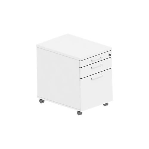 5900978085816 - Rollcontainer BEXXSTAR 1 abschließbarer Utensilienauszug 1 Schub & 1 HR-Auszug B 430 x T 600 x H 600 mm weiß