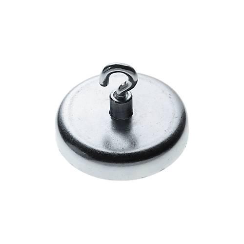 4250409815811 - Kraftmagnet mit Haken Ø 36 mm Haftkraft ca 10 kg verzinkt 5 Stück