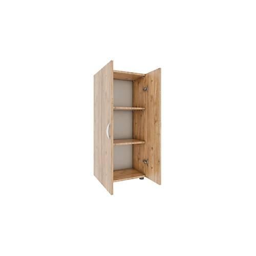 4051814420436 - Aktenschrank Ulas 3 Ordnerhöhen 2 Fachböden für ca 21 Ordner Flügeltüren B 490 x T 340 x H 1080 mm Holz Honig-Eiche