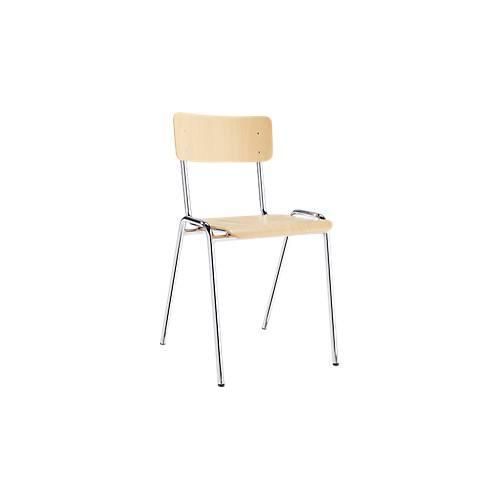8697837513821 - Stapelstuhl CR B 452 x T 500 x H 803 mm Sitzhöhe 490 mm Stahlrohrgestell verchromt mit Bodengleitern buche 8697837513821 - Stapelstuhl CR B 452 x T 500 x H 803 mm Sitzhöhe 490 mm Stahlrohrgestell verchromt mit Bodengleitern buche