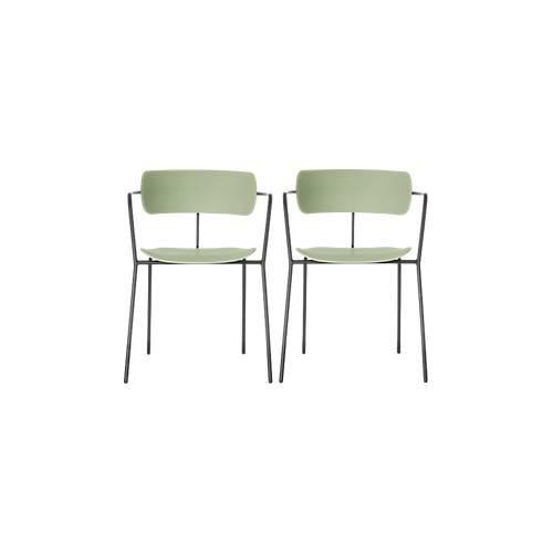 3660141233186 - Stuhl BISTRO stapelbar bis zu 4 Stück B 535 x T 545 x H 760 mm Stahlrohr & Polypropylen grün 2 Stück