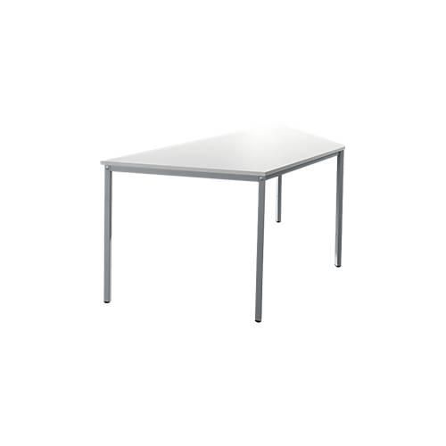 4251898823554 - Pure Stahlrohrtisch Trapez Quadratrohrfuß B 1600 x T 800 x H 720 mm weiß weißaluminium