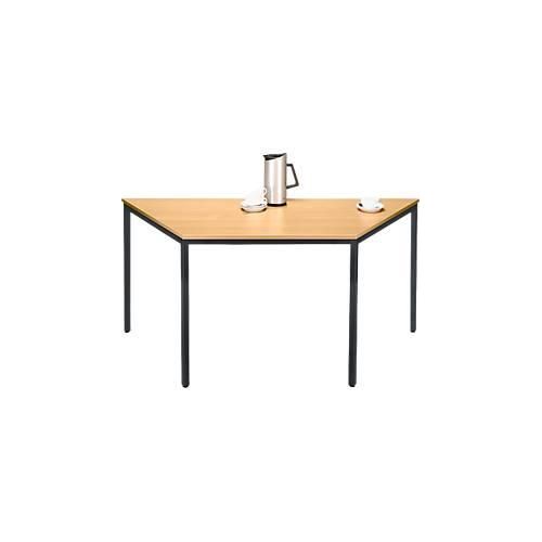 4251898823646 - Pure Stahlrohrtisch Trapez Quadratrohrfuß B 1600 x T 690 x H 720 mm Buche schwarz 4251898823646 - Pure Stahlrohrtisch Trapez Quadratrohrfuß B 1600 x T 690 x H 720 mm Buche schwarz