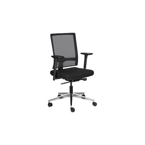 4251898800012 - Select Bürostuhl NET MATIC mit Armlehnen Auto-Synchronmechanik Muldensitz Netzrücken schwarz alusilber 4251898800012 - Select Bürostuhl NET MATIC mit Armlehnen Auto-Synchronmechanik Muldensitz Netzrücken schwarz alusilber