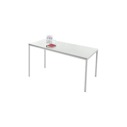 4251898823448 - Pure Stahlrohrtisch Rechteck Quadratrohrfuß B 1600 x T 700 x H 720 mm lichtgrau lichtgrau
