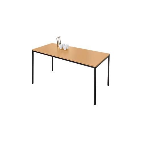 4251898823769 - Pure Stahlrohrtisch Rechteck Quadratrohrfuß B 1400 x T 800 x H 720 mm Buche schwarz 4251898823769 - Pure Stahlrohrtisch Rechteck Quadratrohrfuß B 1400 x T 800 x H 720 mm Buche schwarz
