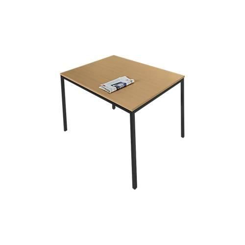 4251898823844 - Pure Stahlrohrtisch Rechteck Quadratrohrfuß B 1200 x T 800 x H 720 mm Buche schwarz