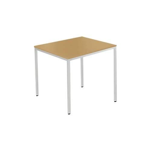 4251898823912 - Pure Stahlrohrtisch Quadrat Quadratrohrfuß B 800 x T 800 x H 720 mm Buche weißaluminium 4251898823912 - Pure Stahlrohrtisch Quadrat Quadratrohrfuß B 800 x T 800 x H 720 mm Buche weißaluminium