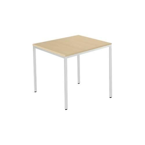 4251898823981 - Pure Stahlrohrtisch Rechteck Quadratrohrfuß B 800 x T 700 x H 720 mm Ahorn weißaluminium 4251898823981 - Pure Stahlrohrtisch Rechteck Quadratrohrfuß B 800 x T 700 x H 720 mm Ahorn weißaluminium