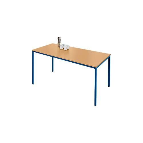 4251898823776 - Pure Stahlrohrtisch Rechteck Quadratrohrfuß B 1400 x T 800 x H 720 mm Buche enzianblau