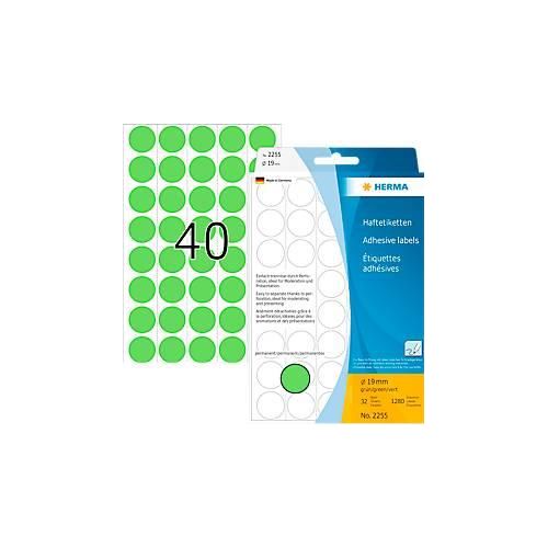 4008705022552 - HERMA Klebepunkte 2255 Ø 19 mm selbstklebend permanenthaftend per Hand beschreibbar 1280 Stück auf 32 Blatt FSC®-Papier grün 4008705022552 - HERMA Klebepunkte 2255 Ø 19 mm selbstklebend permanenthaftend per Hand beschreibbar 1280 Stück auf 32 Blatt FSC®-Papier grün