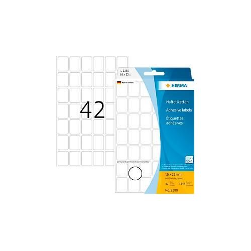 4008705023801 - Etiketten Vielzweck-Etiketten 2380 weiß 16x22mm rechteckig 4008705023801 32 Blatt 4008705023801 - Etiketten Vielzweck-Etiketten 2380 weiß 16x22mm rechteckig 4008705023801 32 Blatt