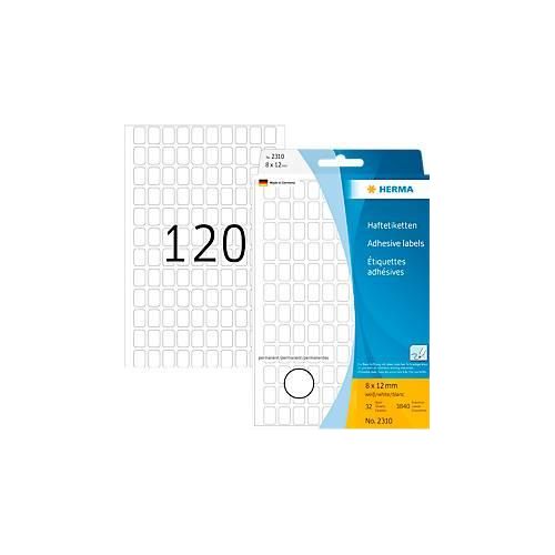 4008705023108 - Vielzwecketiketten Herma 8 x 12 mm selbstklebend permanent matt 3840 Stück weiß