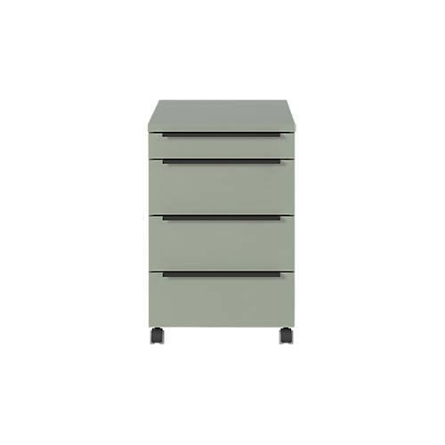 4005949437746 - Rollcontainer 4 Schubladen inkl Utensilienfach B 420 x T 600 x H 630 mm taupegrün 4005949437746 - Rollcontainer 4 Schubladen inkl Utensilienfach B 420 x T 600 x H 630 mm taupegrün