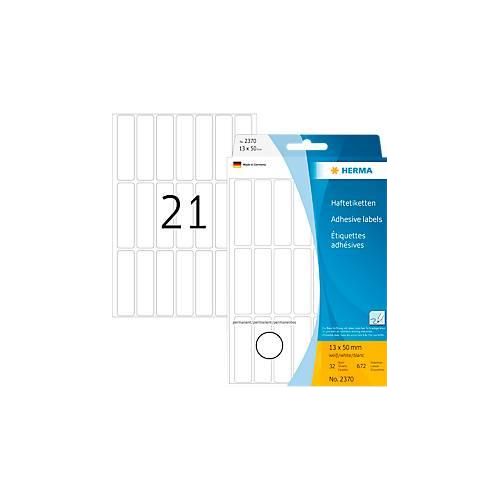 4008705023702 - HERMA Vielzwecketiketten 13x50 mm weiß Papier matt Handbeschriftung 672 St - Weiß - Abgerundetes Rechteck - Zellulose - Papier - Deutschland - 13 mm - 50 mm