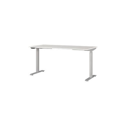 4005949791374 - Sitz-Steh-Schreibtisch JET 7908-583 elektrisch höhenverstellbar  160x80cm (BxT) rechteckig lichtgrau   Silber 4005949791374 