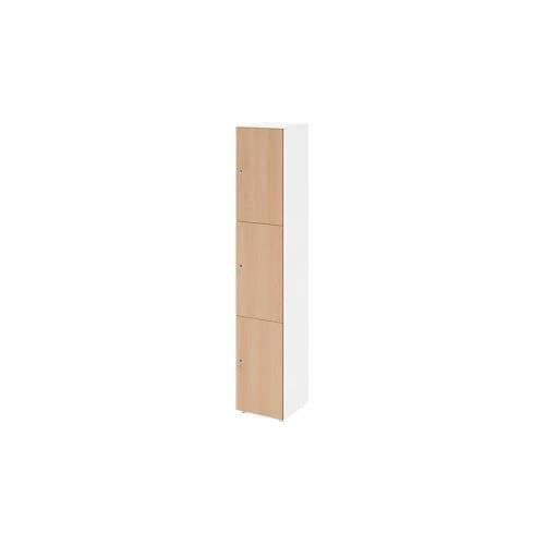 4032062313855 - Schließfachschrank Topas Line 6 Ordnerhöhen 3 Fächer Zylinderschloss B 400 x T 420 x H 2156 mm weiß Eiche 4032062313855 - Schließfachschrank Topas Line 6 Ordnerhöhen 3 Fächer Zylinderschloss B 400 x T 420 x H 2156 mm weiß Eiche