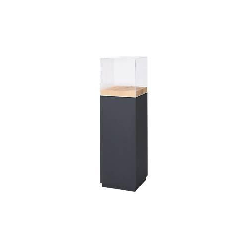 4260257841979 - Präsentationssäule 1 Fachboden bis 30 kg T 350 x H 1190 mm Hirnholz-Eiche Plexiglas schwarz-matt 4260257841979 - Präsentationssäule 1 Fachboden bis 30 kg T 350 x H 1190 mm Hirnholz-Eiche Plexiglas schwarz-matt