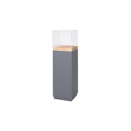 4260257841986 - Präsentationssäule 1 Fachboden bis 30 kg T 350 x H 1190 mm Hirnholz-Eiche Plexiglas grau-matt 4260257841986 - Präsentationssäule 1 Fachboden bis 30 kg T 350 x H 1190 mm Hirnholz-Eiche Plexiglas grau-matt