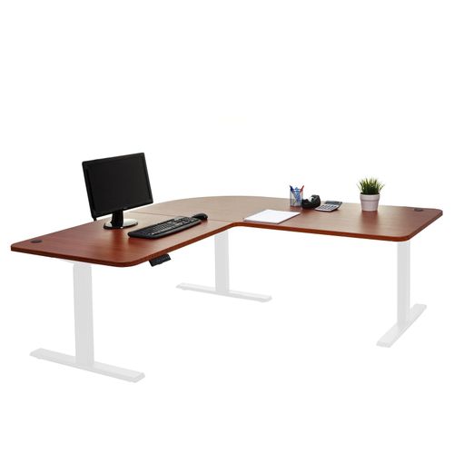 4057651434452 - Eck-Schreibtisch MCW-D40 Bürotisch Computertisch elektrisch höhenverstellbar 178x178cm 84kg MVG ~ natur weiß