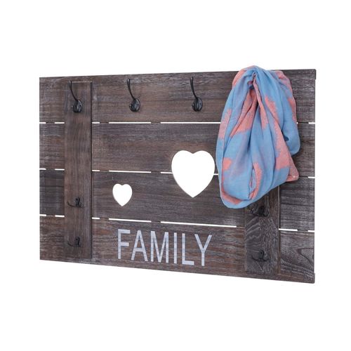 4057651248226 - Wandgarderobe MCW-C89 Family Garderobenpaneel Garderobe Shabby-Look Vintage 8 Haken 60x90cm ~ braun shabby 4057651248226 - Wandgarderobe MCW-C89 Family Garderobenpaneel Garderobe Shabby-Look Vintage 8 Haken 60x90cm ~ braun shabby