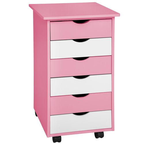 4260182879689 - tectake® Rollcontainer aus Holz 4 leichtgängige drehbare Doppelrollen einfache Montage 36 x 40 x 65 cm