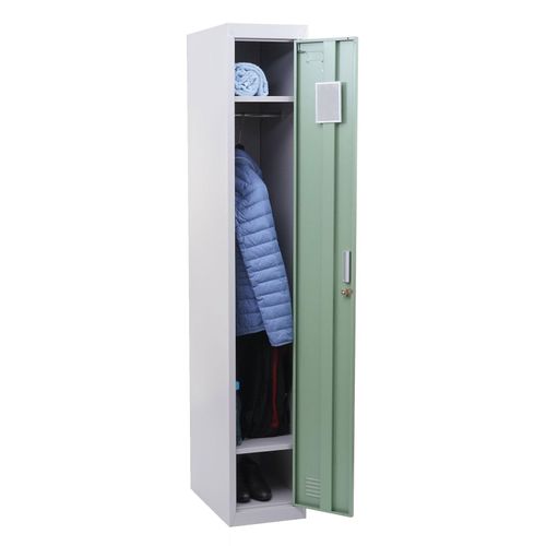 4057651433721 - Spind Preston T163 Garderobenschrank Kleiderspind Umkleideschrank Metall 180x30x50cm nach ASR A41 ~ mint-grün