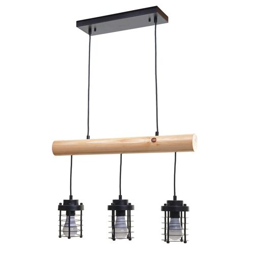 4057651430089 - Pendelleuchte MCW-H83 Hängelampe Hängeleuchte Industrial Vintage Massiv-Holz Metall schwarz ~ 3 Käfiglampenschirme 4057651430089 - Pendelleuchte MCW-H83 Hängelampe Hängeleuchte Industrial Vintage Massiv-Holz Metall schwarz ~ 3 Käfiglampenschirme