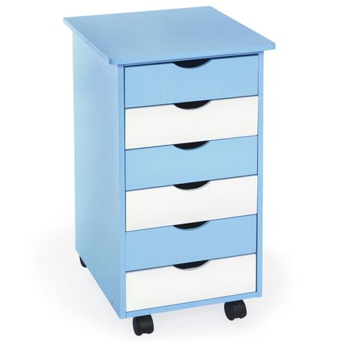 4260182879696 - tectake® Rollcontainer aus Holz 4 leichtgängige drehbare Doppelrollen einfache Montage 36 x 40 x 65 cm