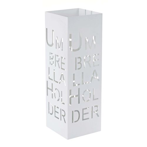 4057651309859 - Schirmständer MCW-C78 Regenschirmständer Schirmhalter Regenschirmhalter quadratisch 55cm ~ Schrift weiß