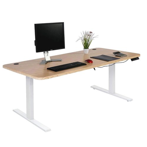 4057651511436 - Schreibtisch MCW-D40 Computertisch elektrisch höhenverstellbar 160x80cm 53kg MVG ~ hellbraun weiß 4057651511436 - Schreibtisch MCW-D40 Computertisch elektrisch höhenverstellbar 160x80cm 53kg MVG ~ hellbraun weiß