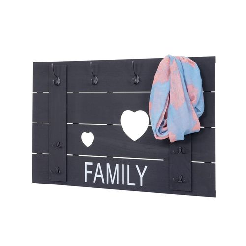 4057651248257 - Wandgarderobe MCW-C89 Family Garderobenpaneel Garderobe Shabby-Look Vintage 8 Haken 60x90cm ~ dunkelgrau shabby 4057651248257 - Wandgarderobe MCW-C89 Family Garderobenpaneel Garderobe Shabby-Look Vintage 8 Haken 60x90cm ~ dunkelgrau shabby