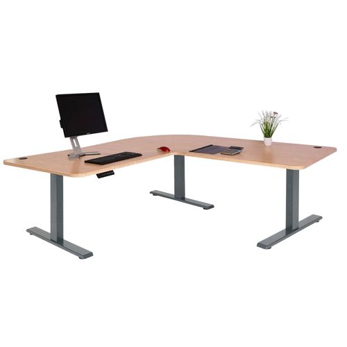 4057651509648 - Eck-Schreibtisch MCW-D40 Computertisch elektrisch höhenverstellbar 178x178cm 84kg MVG ~ hellbraun anthrazit-grau 4057651509648 - Eck-Schreibtisch MCW-D40 Computertisch elektrisch höhenverstellbar 178x178cm 84kg MVG ~ hellbraun anthrazit-grau