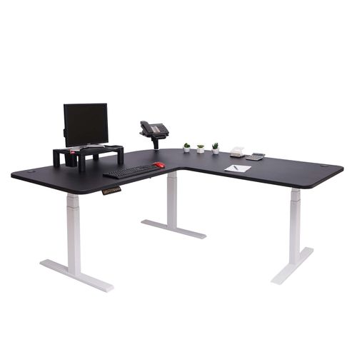 4057651434025 - Eck-Schreibtisch MCW-D40 Bürotisch Computertisch elektrisch höhenverstellbar 178x178cm 84kg MVG ~ schwarz weiß 4057651434025 - Eck-Schreibtisch MCW-D40 Bürotisch Computertisch elektrisch höhenverstellbar 178x178cm 84kg MVG ~ schwarz weiß