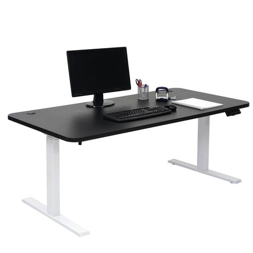 4057651256788 - Schreibtisch MCW-D40 Computertisch elektrisch höhenverstellbar 160x80cm 53kg MVG ~ schwarz weiß 4057651256788 - Schreibtisch MCW-D40 Computertisch elektrisch höhenverstellbar 160x80cm 53kg MVG ~ schwarz weiß