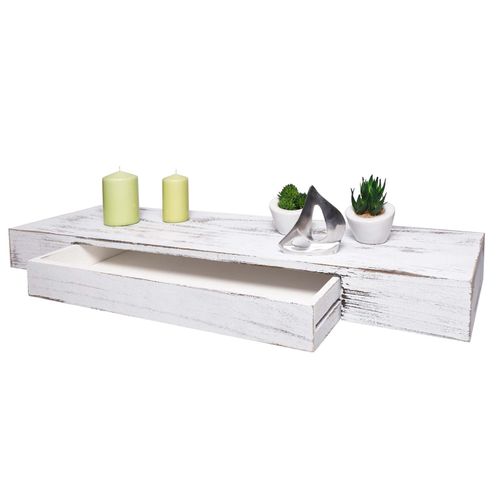 4057651519333 - Wandregal MCW-H37 Schweberegal Wandboard Hängeregal Regal Schublade Massiv-Holz 8x80x25cm ~ weiß shabby 4057651519333 - Wandregal MCW-H37 Schweberegal Wandboard Hängeregal Regal Schublade Massiv-Holz 8x80x25cm ~ weiß shabby