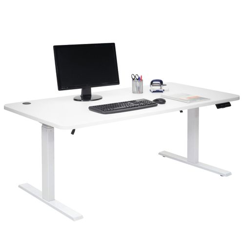 4057651434223 - Schreibtisch MCW-D40 Computertisch elektrisch höhenverstellbar 160x80cm 53kg MVG ~ weiß weiß