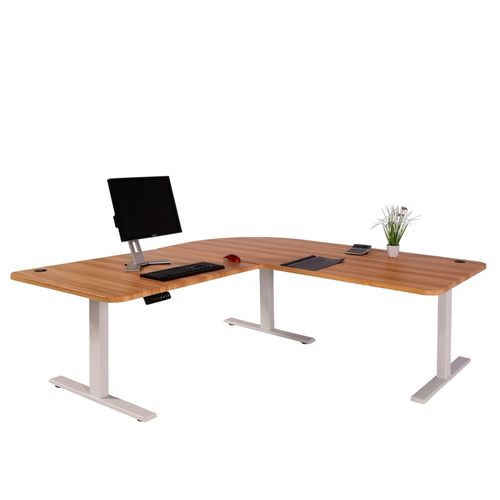 4057651487267 - Eck-Schreibtisch MCW-D40 Computertisch elektrisch höhenverstellbar 178x178cm 84kg MVG ~ Eiche-Dekor weiß 4057651487267 - Eck-Schreibtisch MCW-D40 Computertisch elektrisch höhenverstellbar 178x178cm 84kg MVG ~ Eiche-Dekor weiß